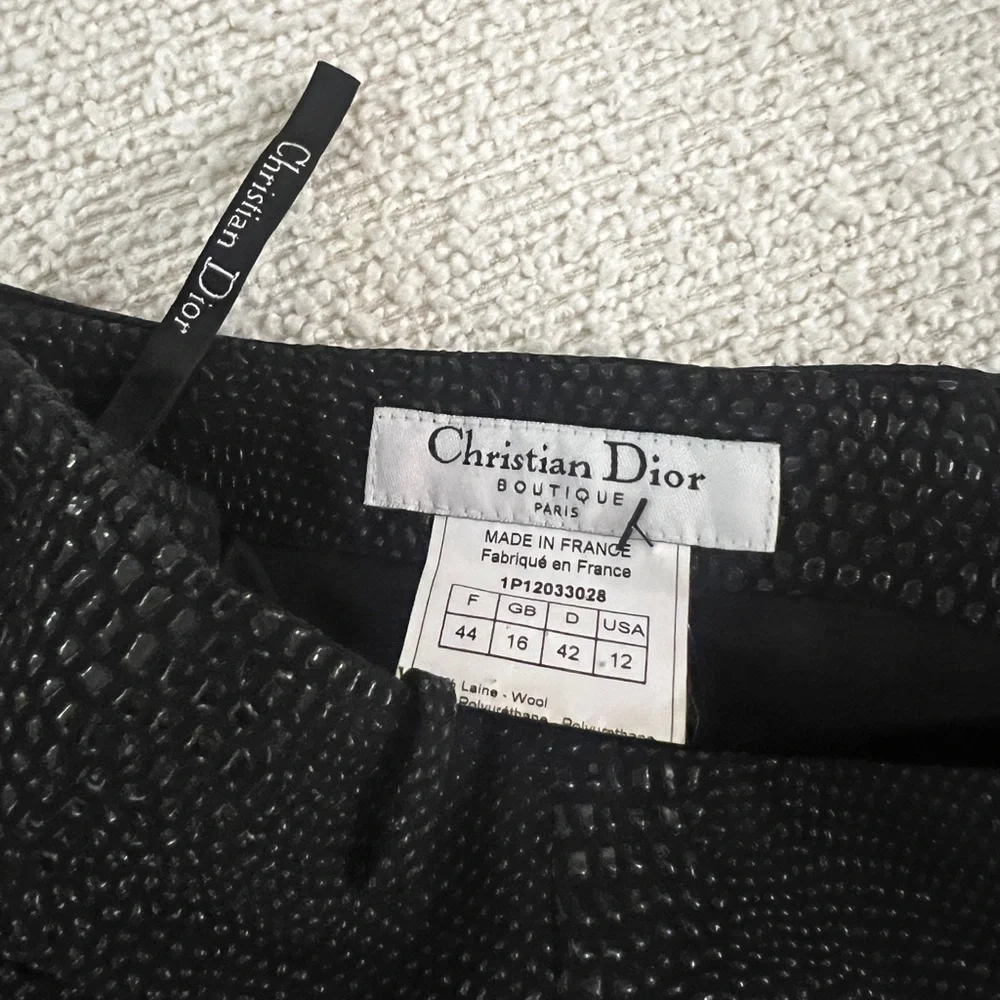 Vintage Galliano for Christian Dior Leather print double belted skirt - Picture 4 of 4